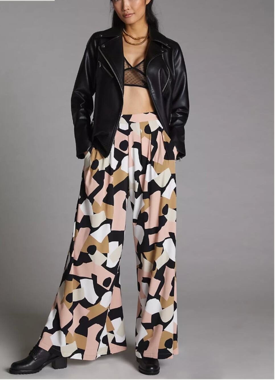 ANTHROPOLOGIE COREY LYNN CALTER Abstract Printed Wide Leg Pants // S